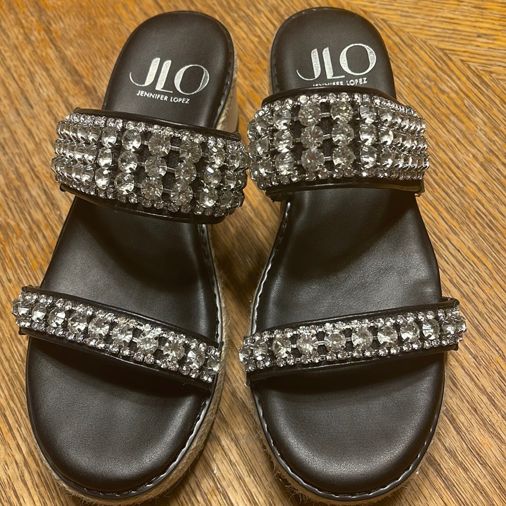 JLO black sandals sz 6